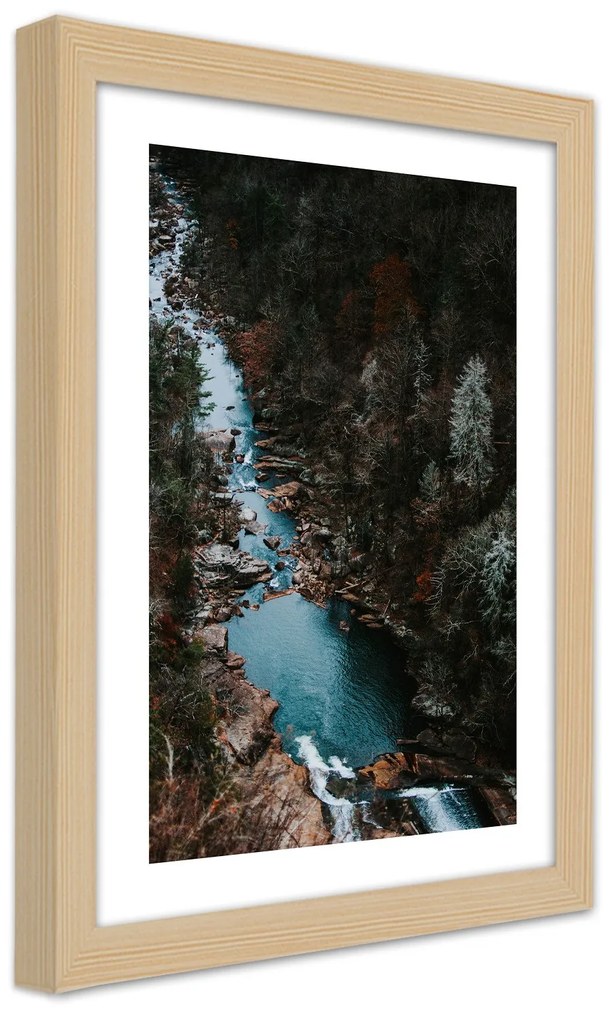 Gario Plagát Rieka v lese Farba rámu: Bez rámu, Rozmery: 40 x 60 cm