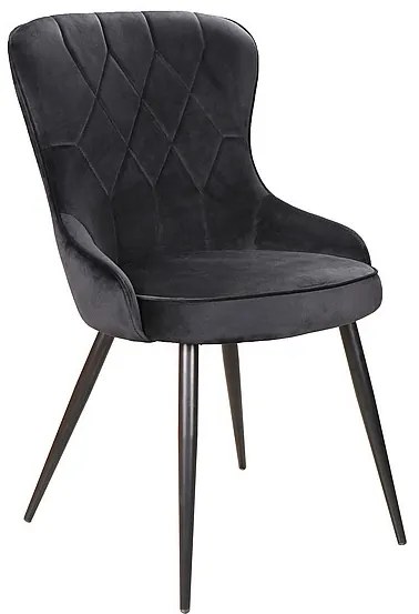 Jedálenská stolička Lotus Velvet, čierna