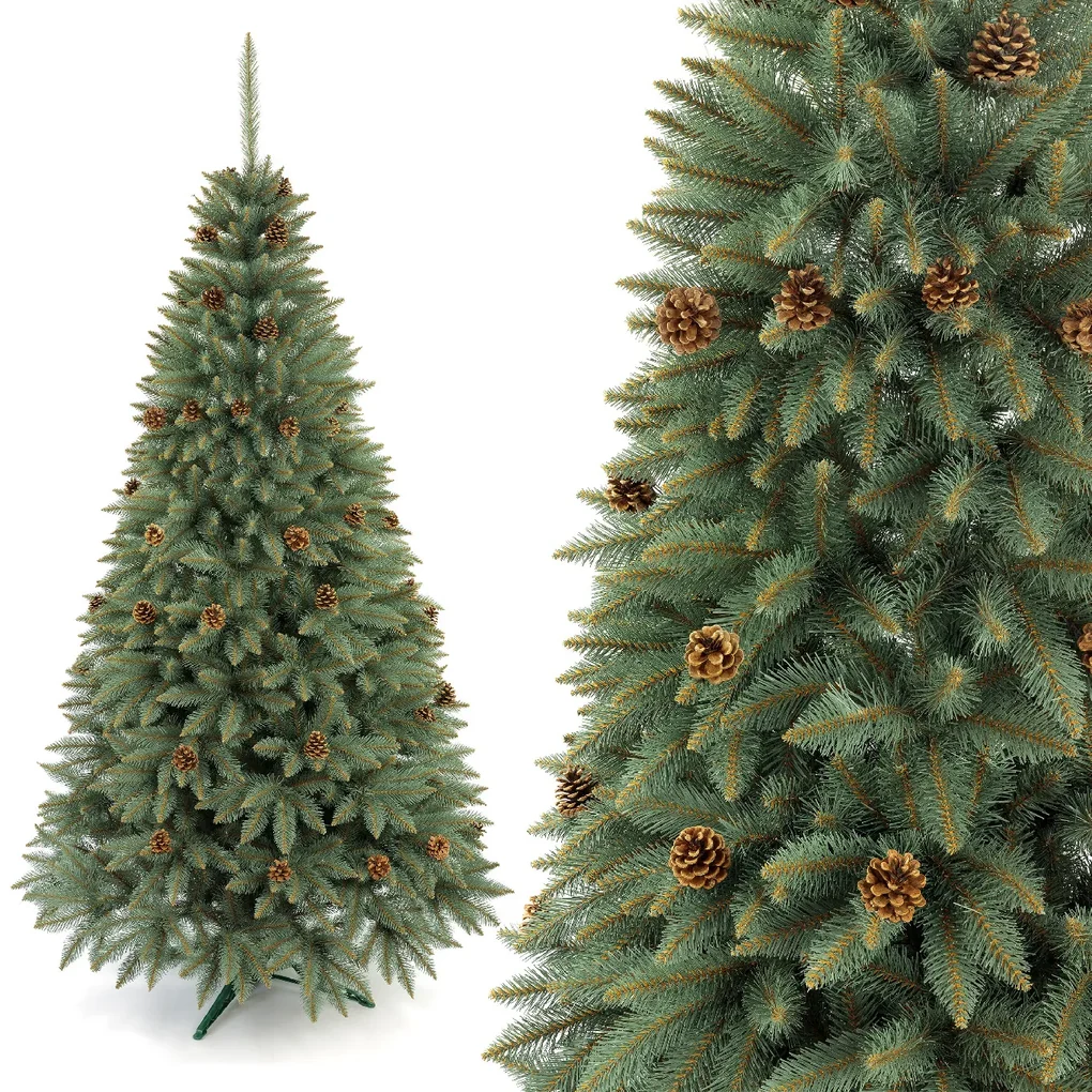 Vianočný stromček Smrek strieborný so šiškou 180 cm