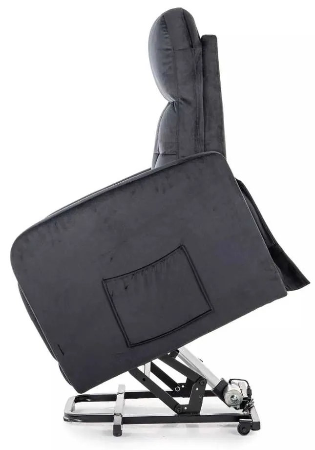 Polohovacie kreslo Lennox II Velvet, čierna