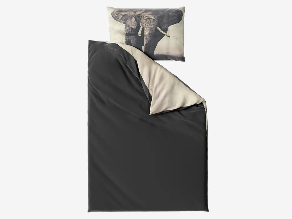 3D obliečky z mikrovlákna SLON sivé Rozmer obliečky: 70 x 90 cm | 140 x 200 cm
