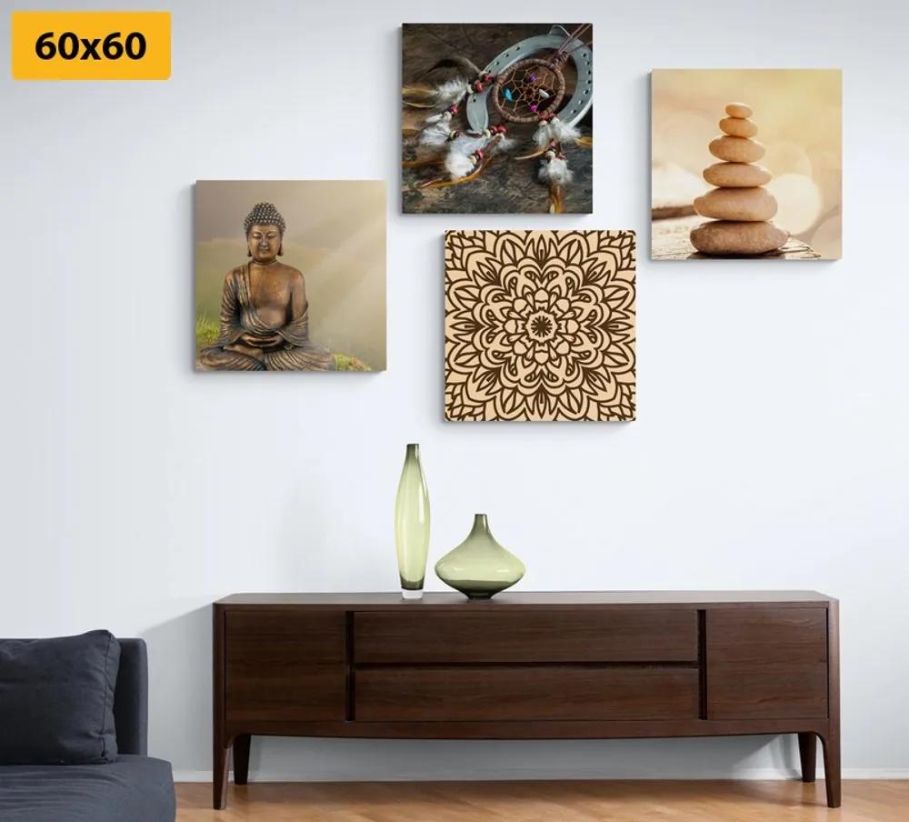 Set obrazov harmonický Budha - 4x 40x40