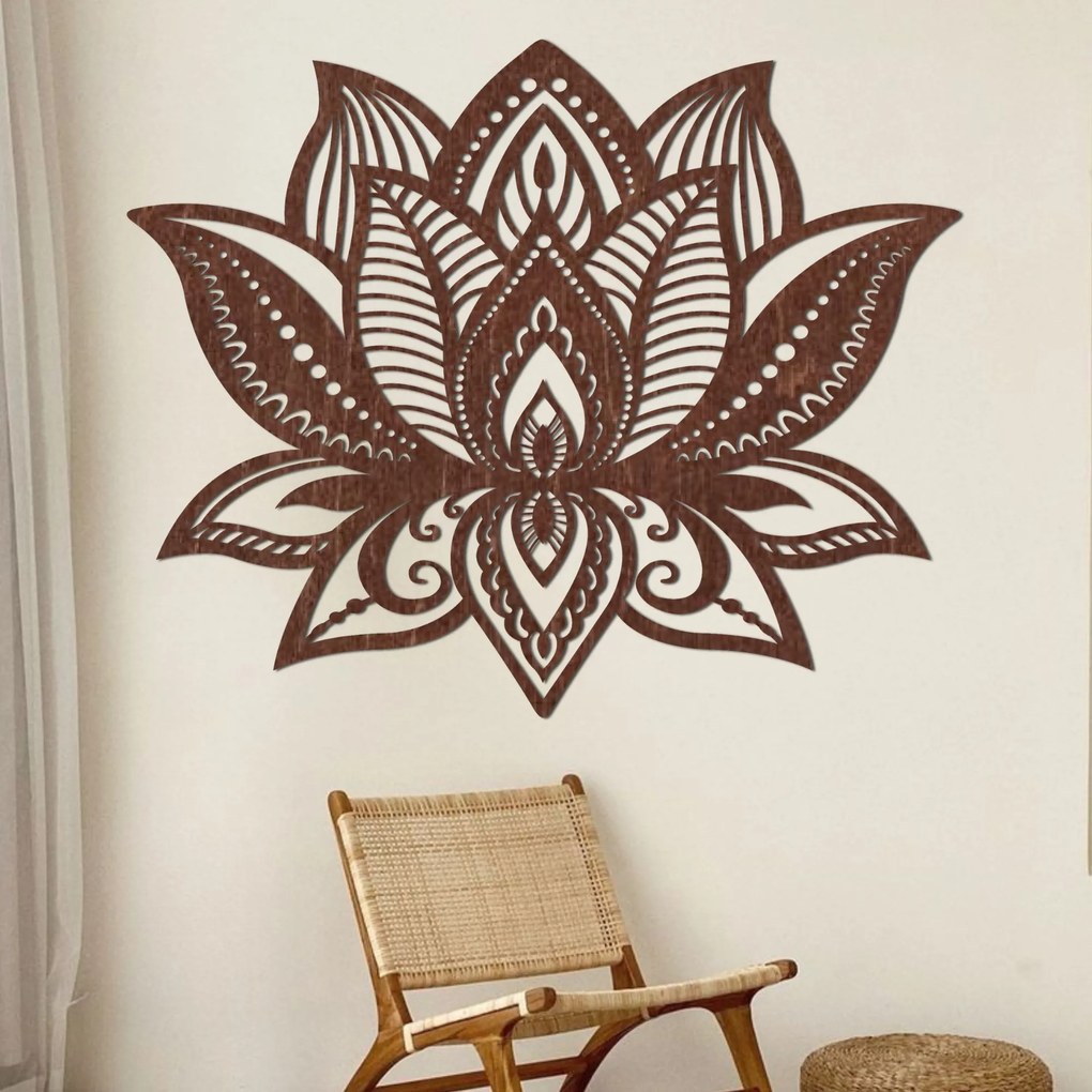 SENTOP | Drevený obraz lotosový kvet – elegantná mandala svetla | SENTOP PR0466