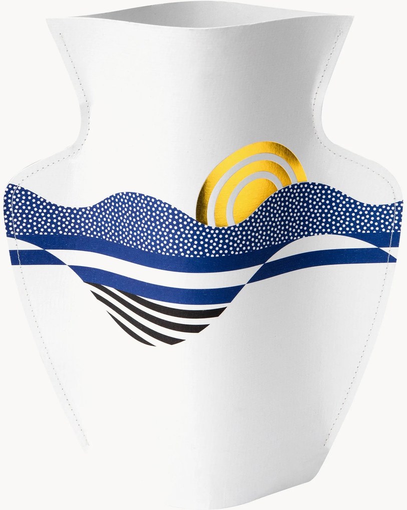 Ručne vyrobená dekoračná papierová váza Salina, V 29 cm