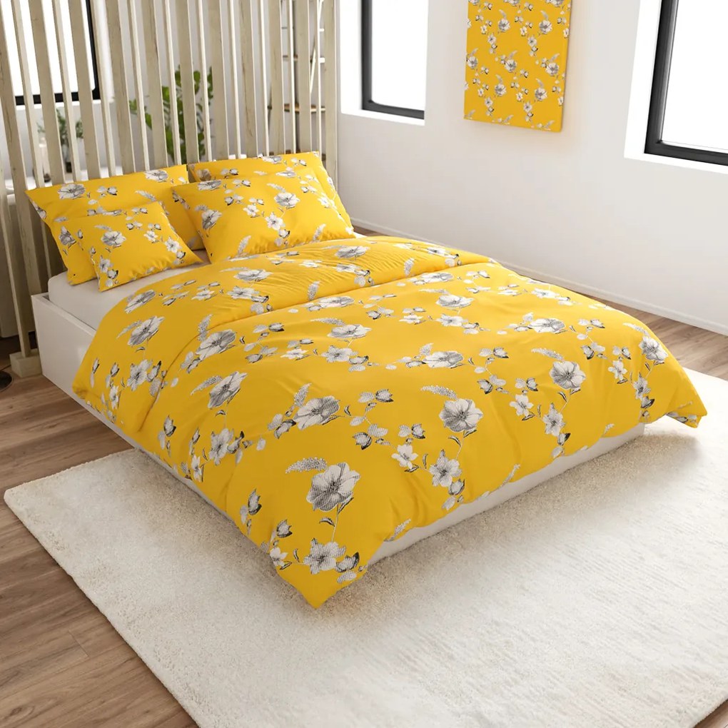 Obliečky z mikrovlákna YELLOW ROSE žlté Rozmer obliečky: 2 ks 70 x 90 cm | 200 x 220 cm