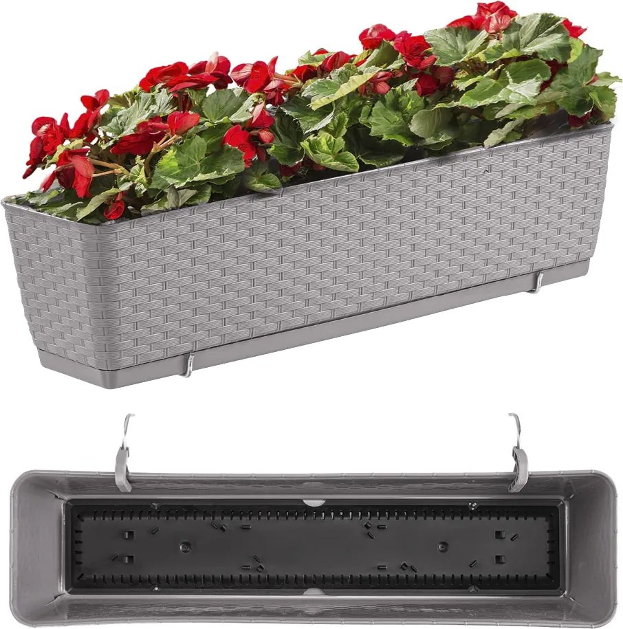 Plastový balkónový kvetináč DRL500PW 49,2 cm - mocca
