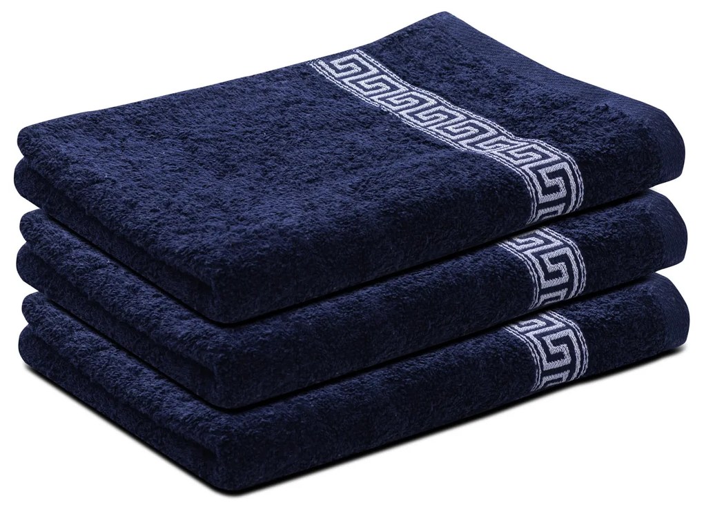 Uterák GREEK 50 x 90 cm tmavomodrý, 100% bavlna