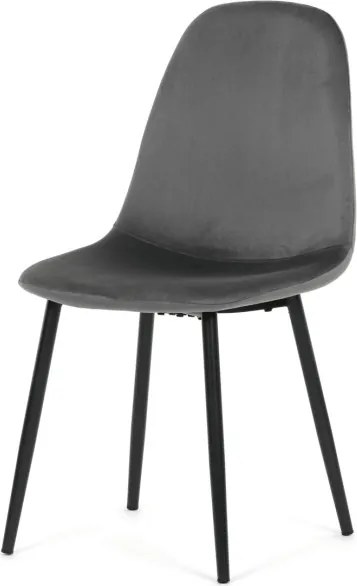Jedálenská stolička zamatová, sivá CT-V2971 GREY4