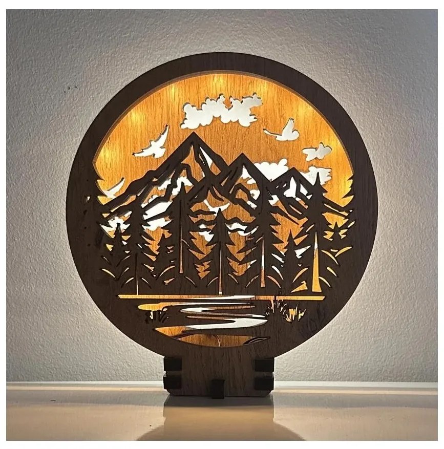 Li-Go 23583/DUB2 - stmievateľná LED stolová dekorácia LED/12W/230V 20x22 cm dub