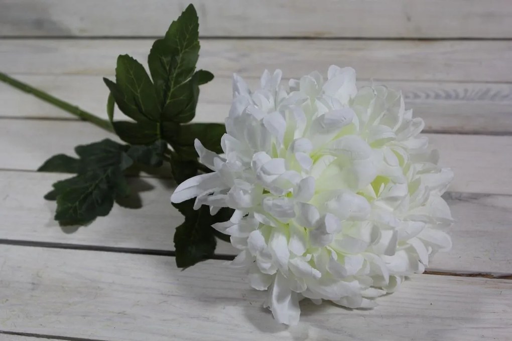 Umelý kvet CHRYZANTÉMA - biela (v. 77 cm)