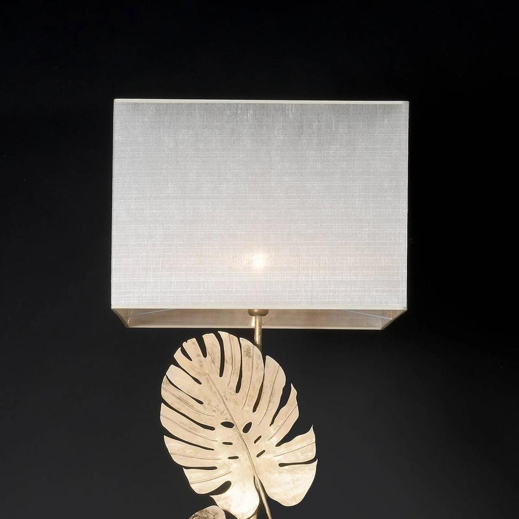 Dizajnérska stojaca lampa Lizia s lístkovým zlatom