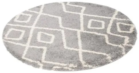 Koberec BOHO L229C tmavosivý / béžový kruh