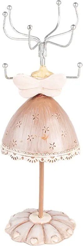 Béžový stojanček na šperky šaty princeznej - Ø 7*19 cm