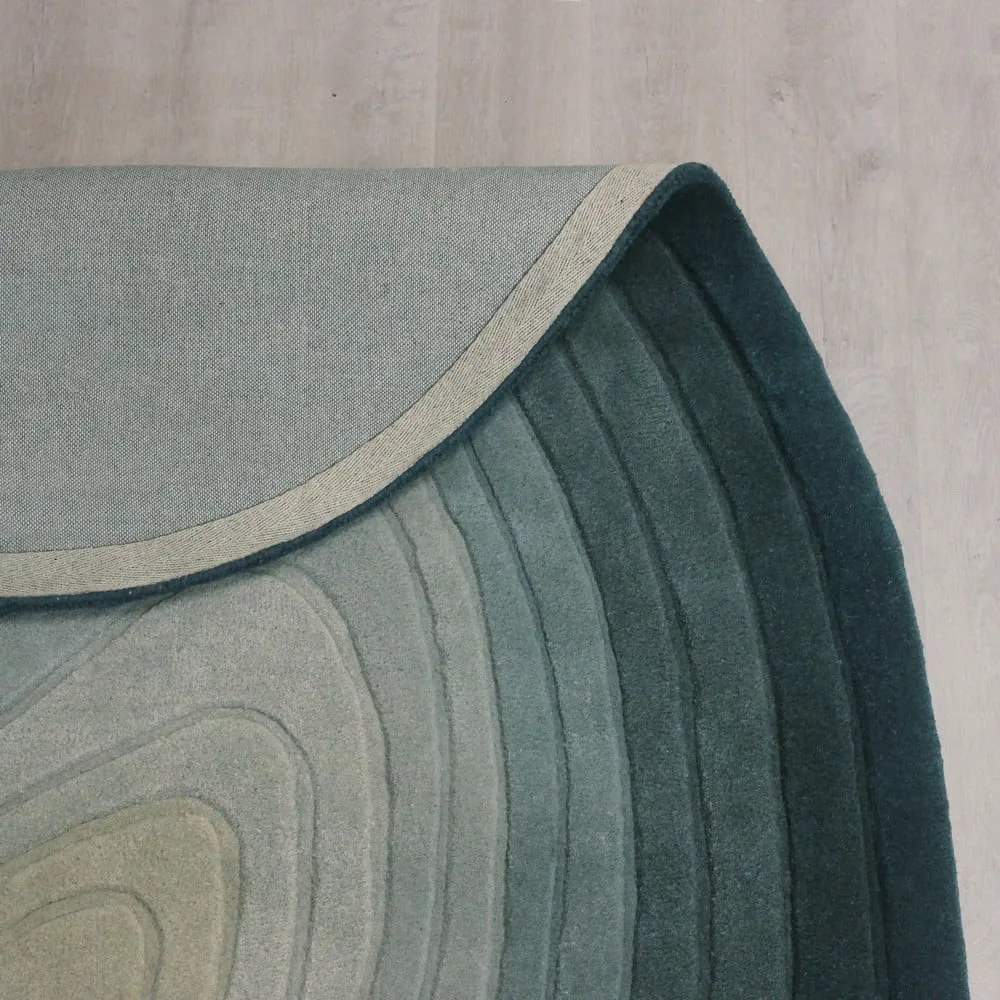 Modrý vlnený koberec 200x290 cm Puddle Ombre Wool – Flair Rugs