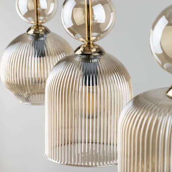 Závesný luster na lanku SOPHIA 3xE14/10W/230V čierna/dymová béžová