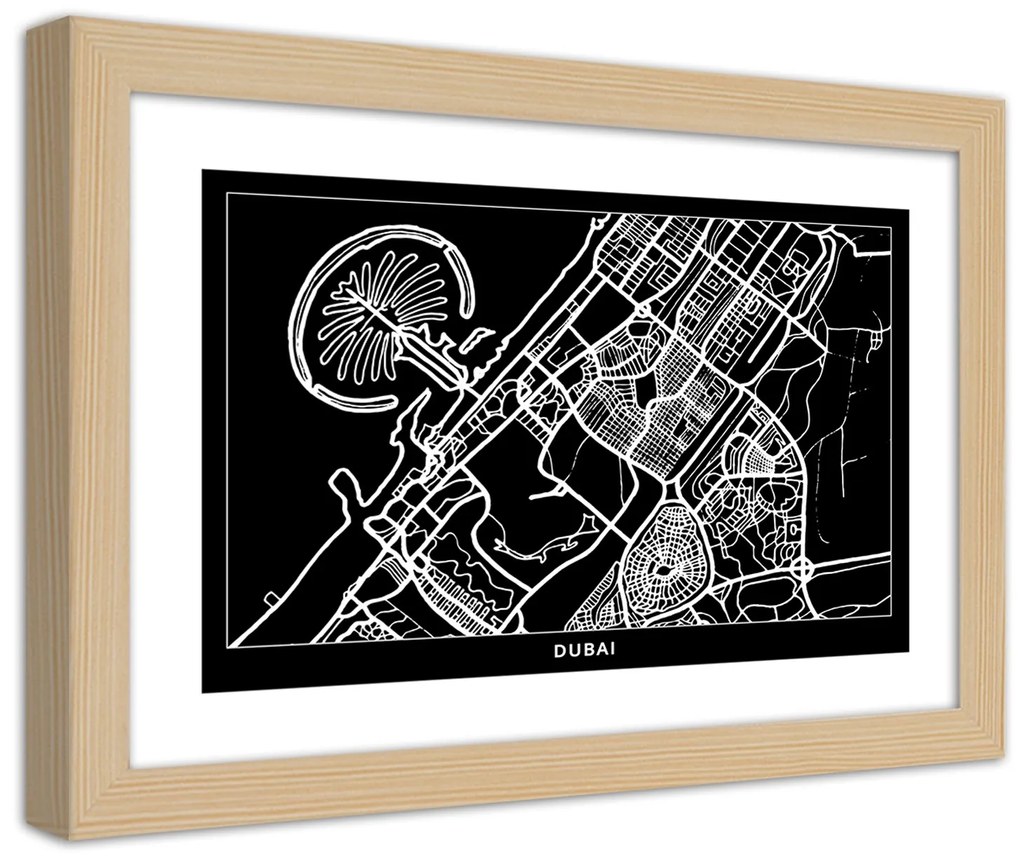 Gario Plagát City plan Dubai Farba rámu: Bez rámu, Rozmery: 45 x 30 cm