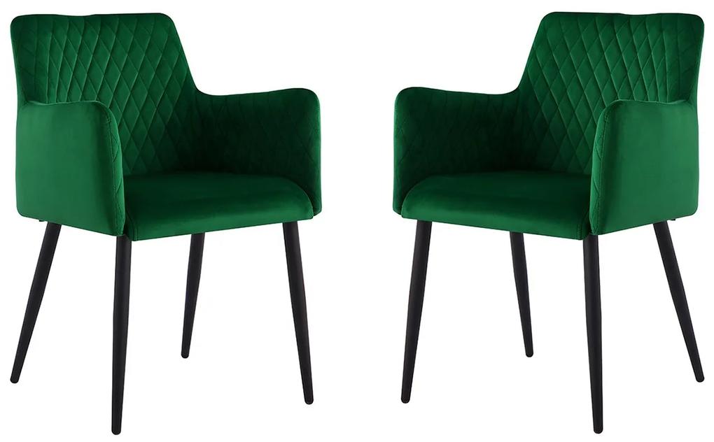 Komplet 2 jedálenských stoličiek Medard, zelené