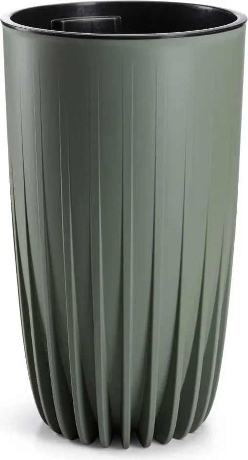 Kvetináč STRIPPED ECO II 30 cm sivo-zelený
