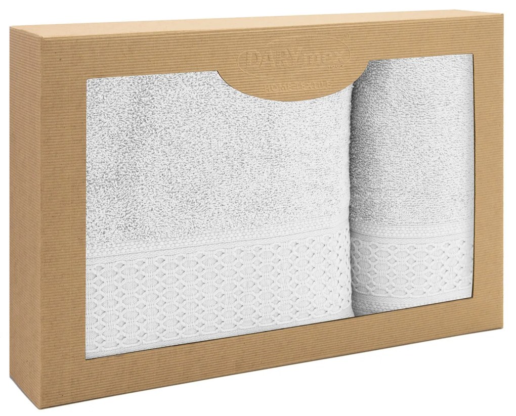 BAVLNENÉ UTERÁKY SOLANO SADA 1 KS 50X90 CM, 1 KS 70X140 CM BIELA