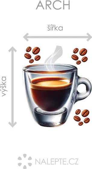 Šálka ​​kávy espresso textilní prelepiteľná nálepka na stenu hárok 45 x 41 cm