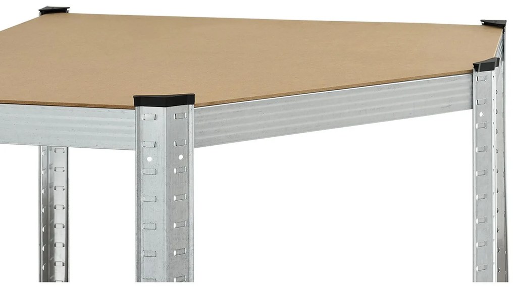 InternetovaZahrada Rohový regál - 160x75x40-75 cm - strieborný