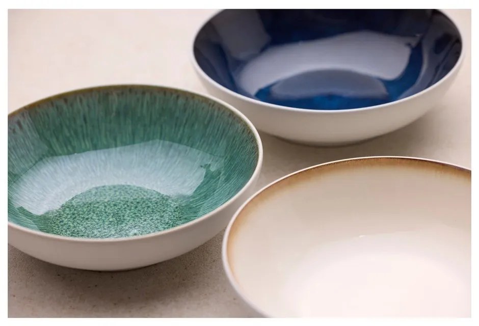 Biela/zelená miska z kameniny 900 ml Gastro White/Green – Bitz