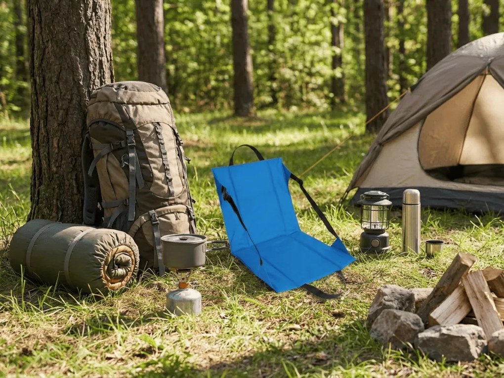 Turistická skladacia stolička VENTO 38 cm, modrá