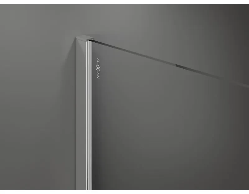 Mexen Kioto sprchová zástena 90x200 cm 8 mm, chrómový profil, šedé sklo, 800-090-101-01-40