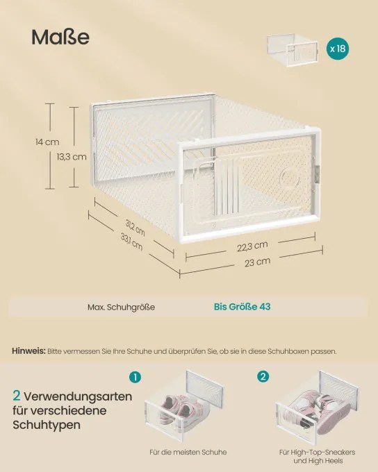Úložné boxy na topánky LSP106W18V2