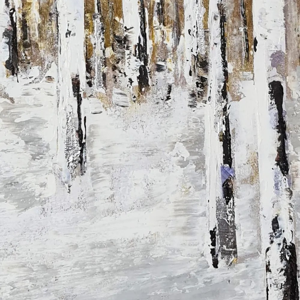 Ručne maľovaný obraz 70x70 cm Birch Wood – Wallity