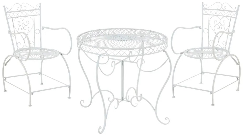 Súprava kovových stoličiek a stola Sheela (SET 2+1)  - Biela