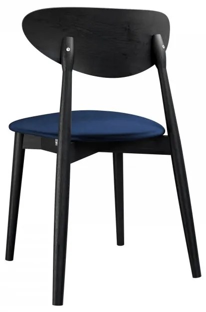 Čalúnená jedálenská stolička KT65/C, Dostupné poťahy: Magic Velvet 2250, Farby: czarny