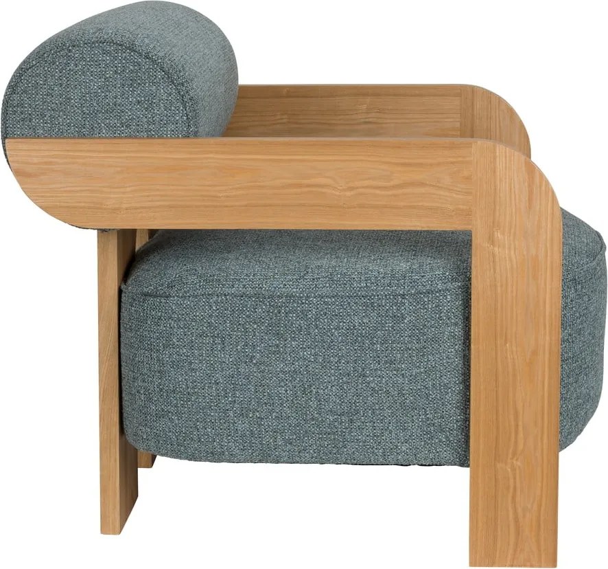 Sivomodré kreslo z textílie buklé Oolong – Zuiver