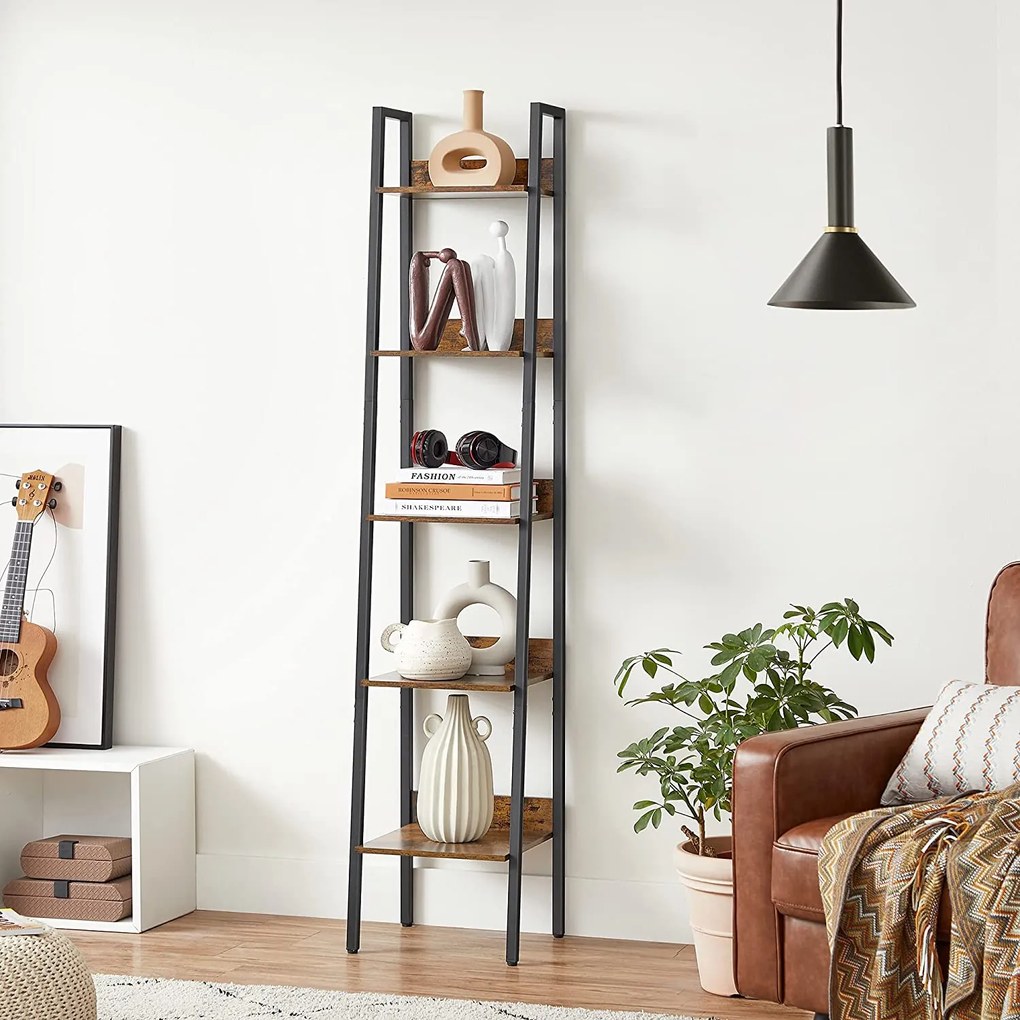 Knižnica 5- poschodová, 33,8 x 30 x 170 cm, VASAGLE LLS109B01