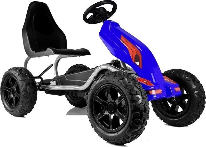 LEAN CARS Pedálový gokart B012 s nafukovacími kolesami, modrý