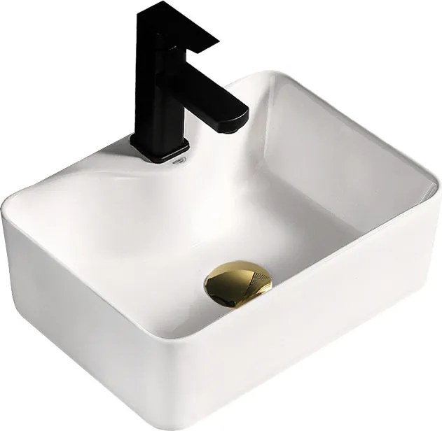 BPS-koupelny Keramické umývadlo na dosku HYD-EE-WH-410 41x31 cm, biele