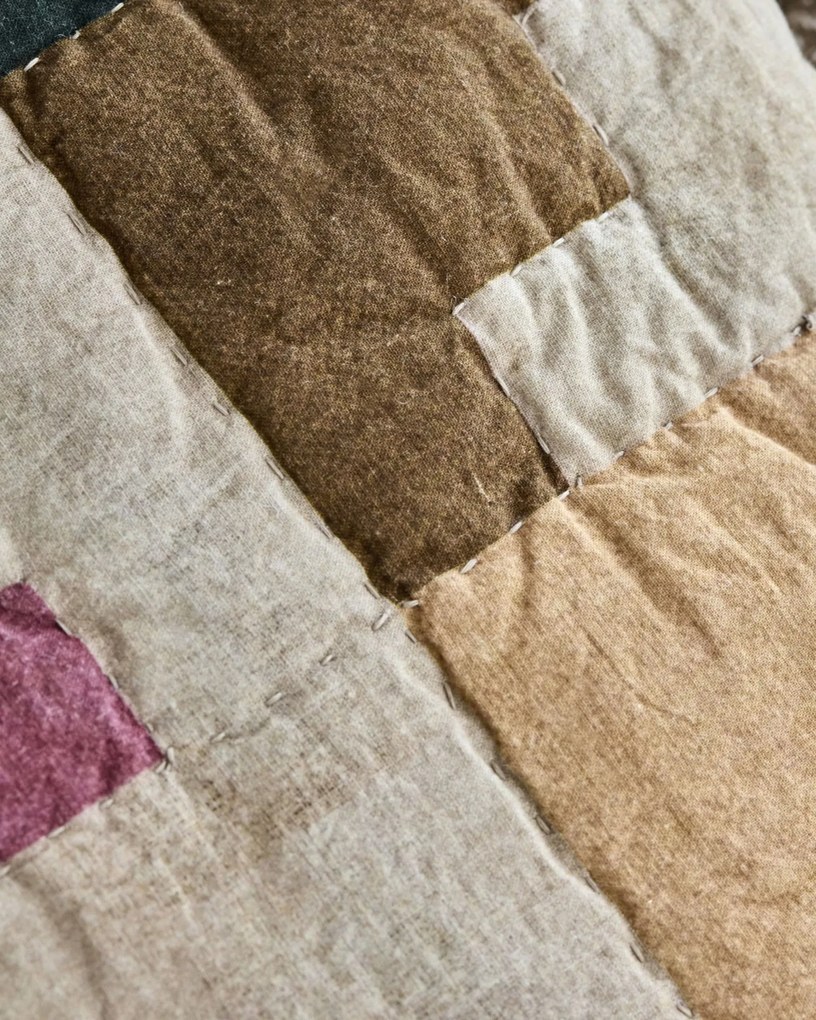 House Doctor Prešívaný poťah na vankúš Block Multi 30 × 50 cm
