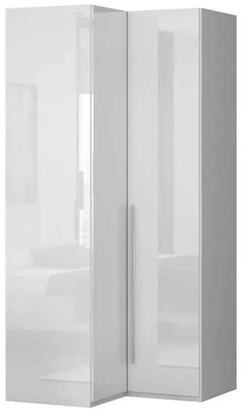 Rohová skriňa Piano PUG/PN-70/KA/70 crystal white