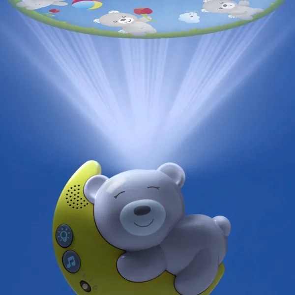 Chicco - Projektor nad postieľku s melódiou 3v1 NEXT2MOON 3xAA šedá