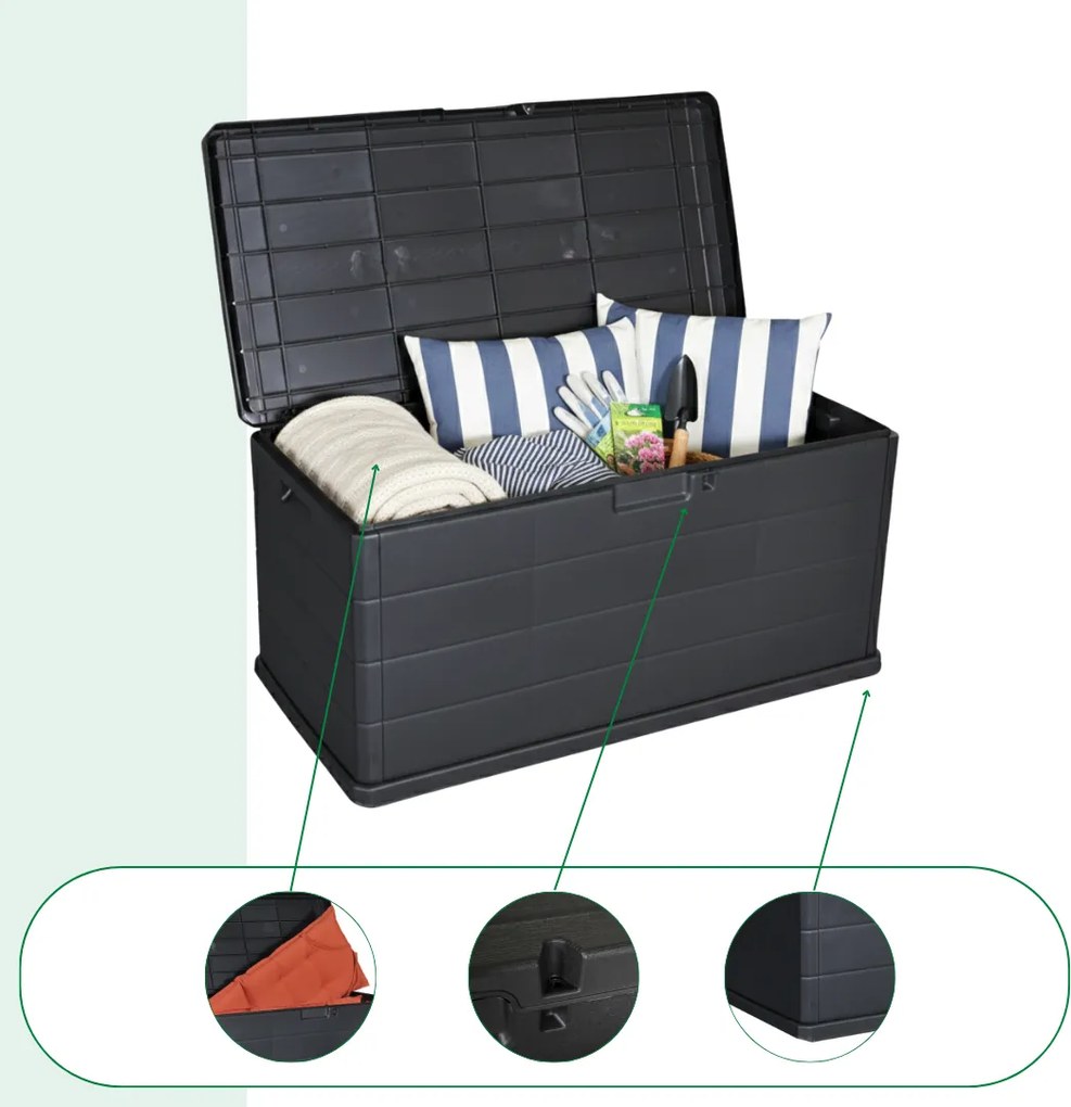 Úložný box ALPHA, 340L, 118x59x57cm, antracitová I.P.A.E-Progarden