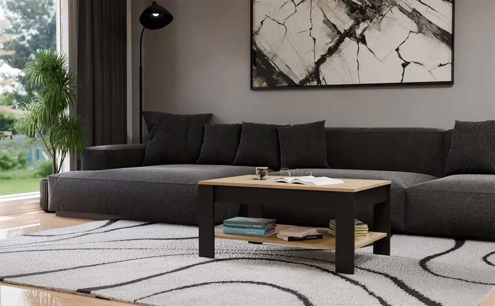 Konferenčný stolík OHIO dub remeselný/čierny