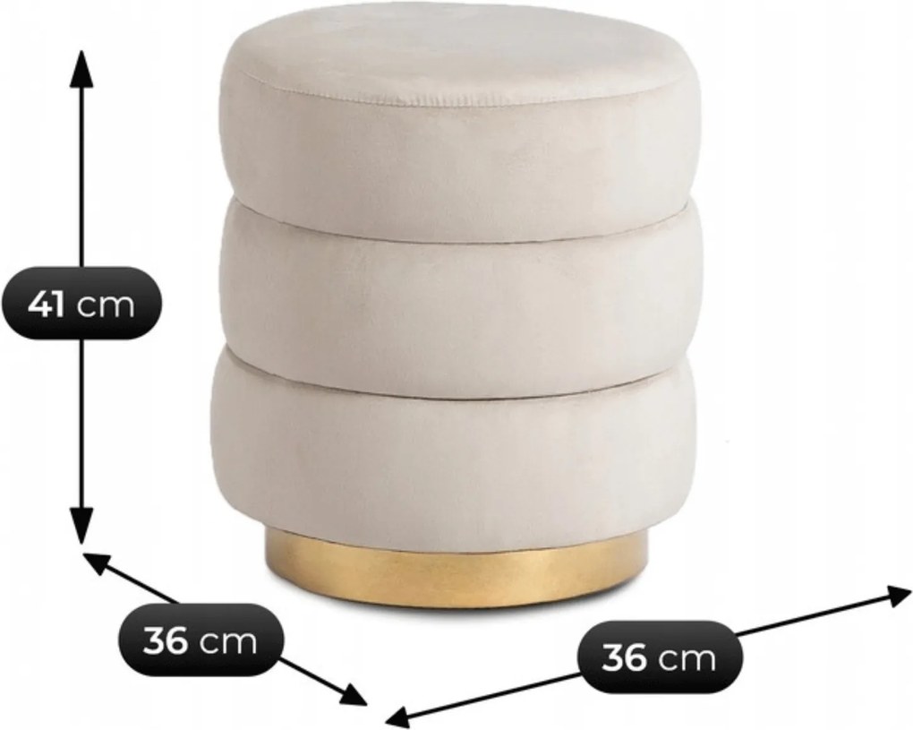 PROXIMA.store - Moderná taburetka Aura FARBA: béžová, Materiál: zamat