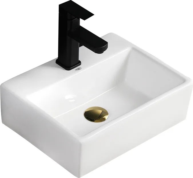 BPS-koupelny Keramické umývadlo na dosku HYD-VA-WH-400 40x30 cm, biele