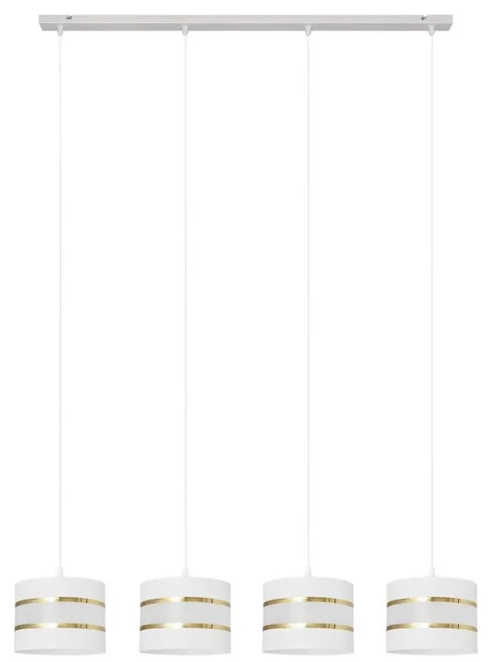 Luster na lanku HELEN 4xE27/15W/230V biela/zlatá