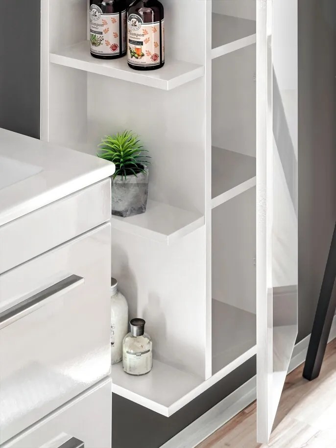 Kúpeľňová skrinka so zrkadlom Twist 802 1D biela
