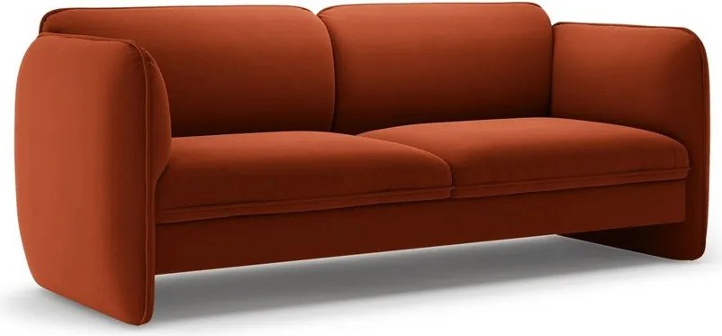 Zamatová pohovka v tehlovej farbe 204 cm Georgia – Micadoni