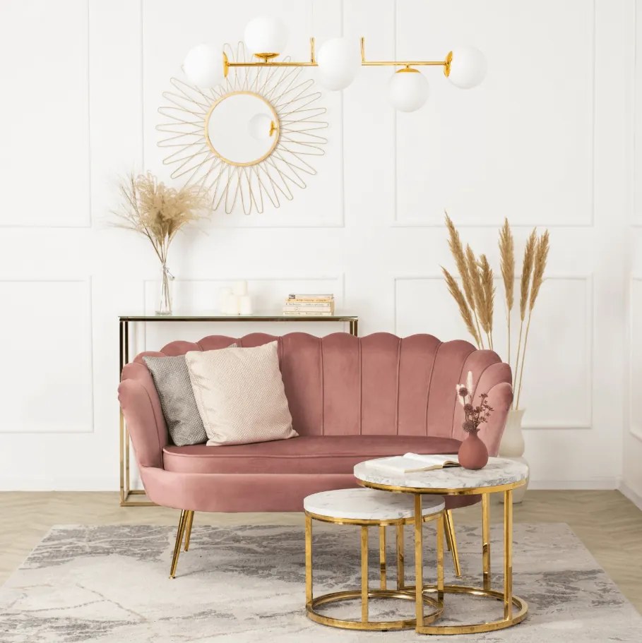 Vintino zamatová sedačka ZORAYA ružová