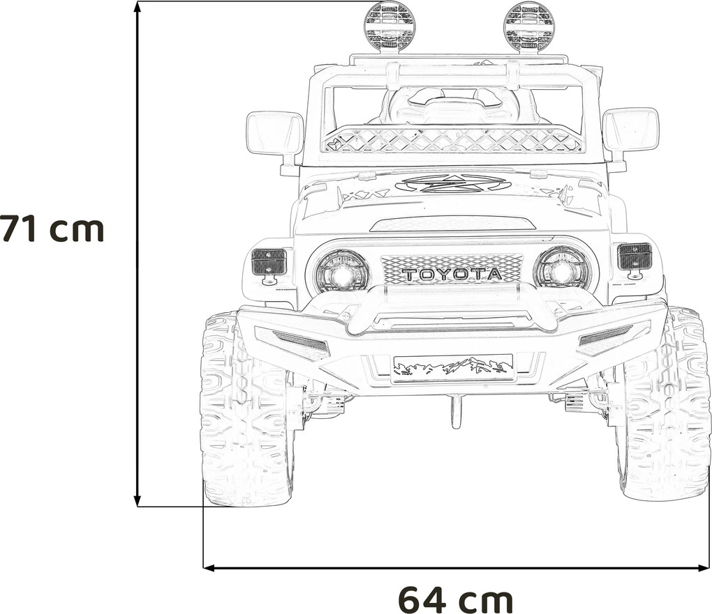 Ramiz Toyota FJ Cruiser pre deti ružová + diaľkové ovládanie + pohon 4x4 + LED audio + EVA + pomalý štart