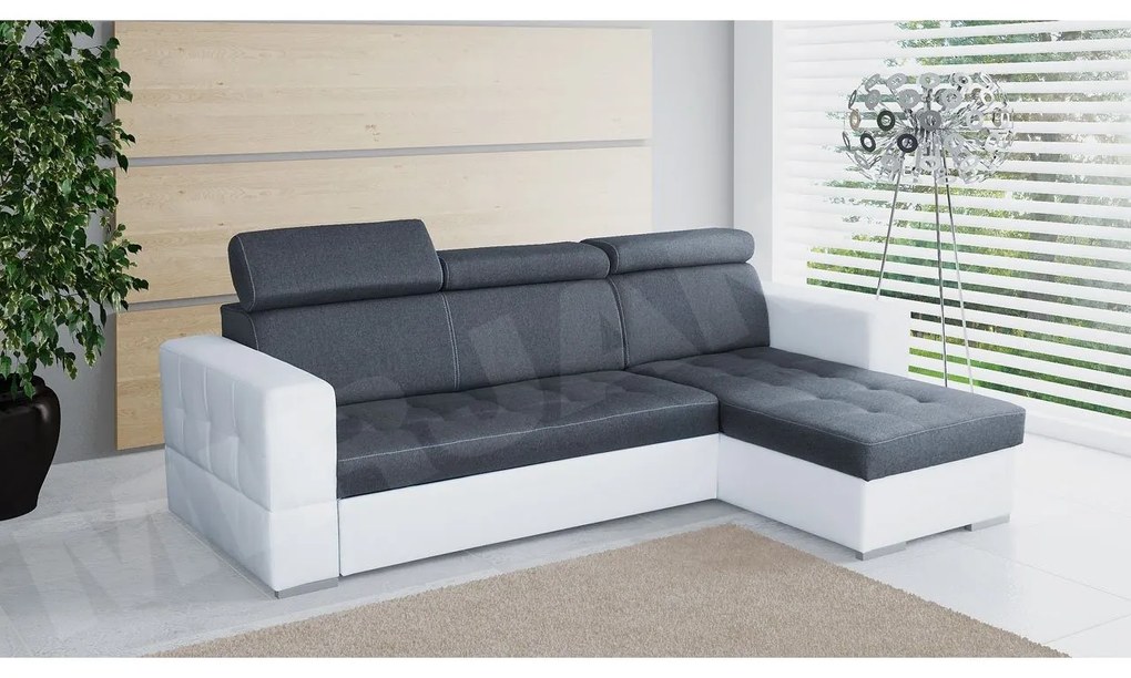 Rohová sedacia súprava Softino, Dostupné poťahy: ekokoža Soft 017 + Inari 96, Strana: ľavá
