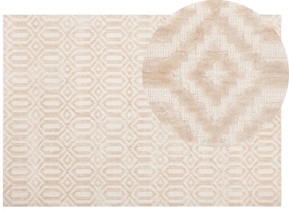 Viskózový koberec 140 x 200 cm béžový ADATEPE Beliani